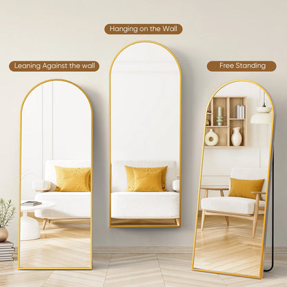 Elevate Your Space with the Elegant 71"x26" Arched Gold Full Length Mirror - Perfect for Any Room!