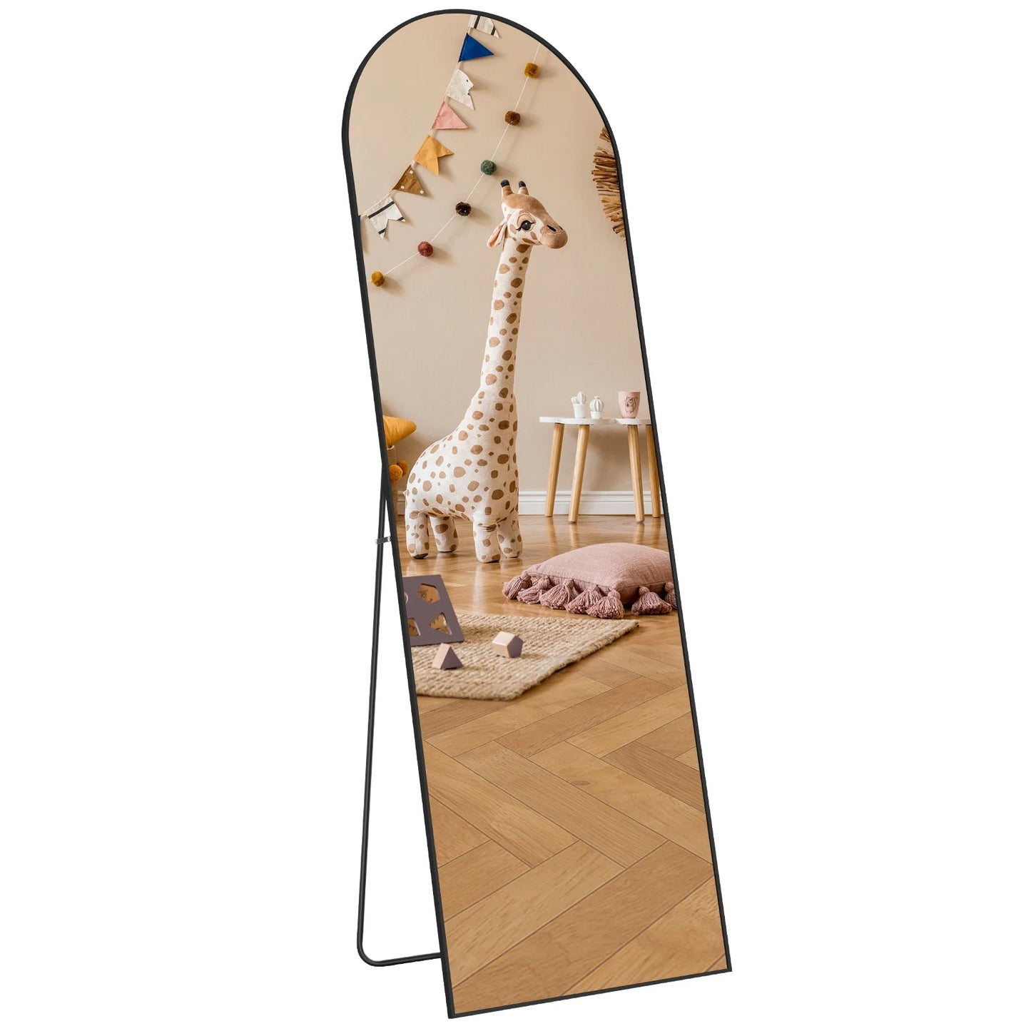 Elevate Your Space with the 64"x21" Arched Black Full Length Mirror - Stylish & Functional Floor Mirror