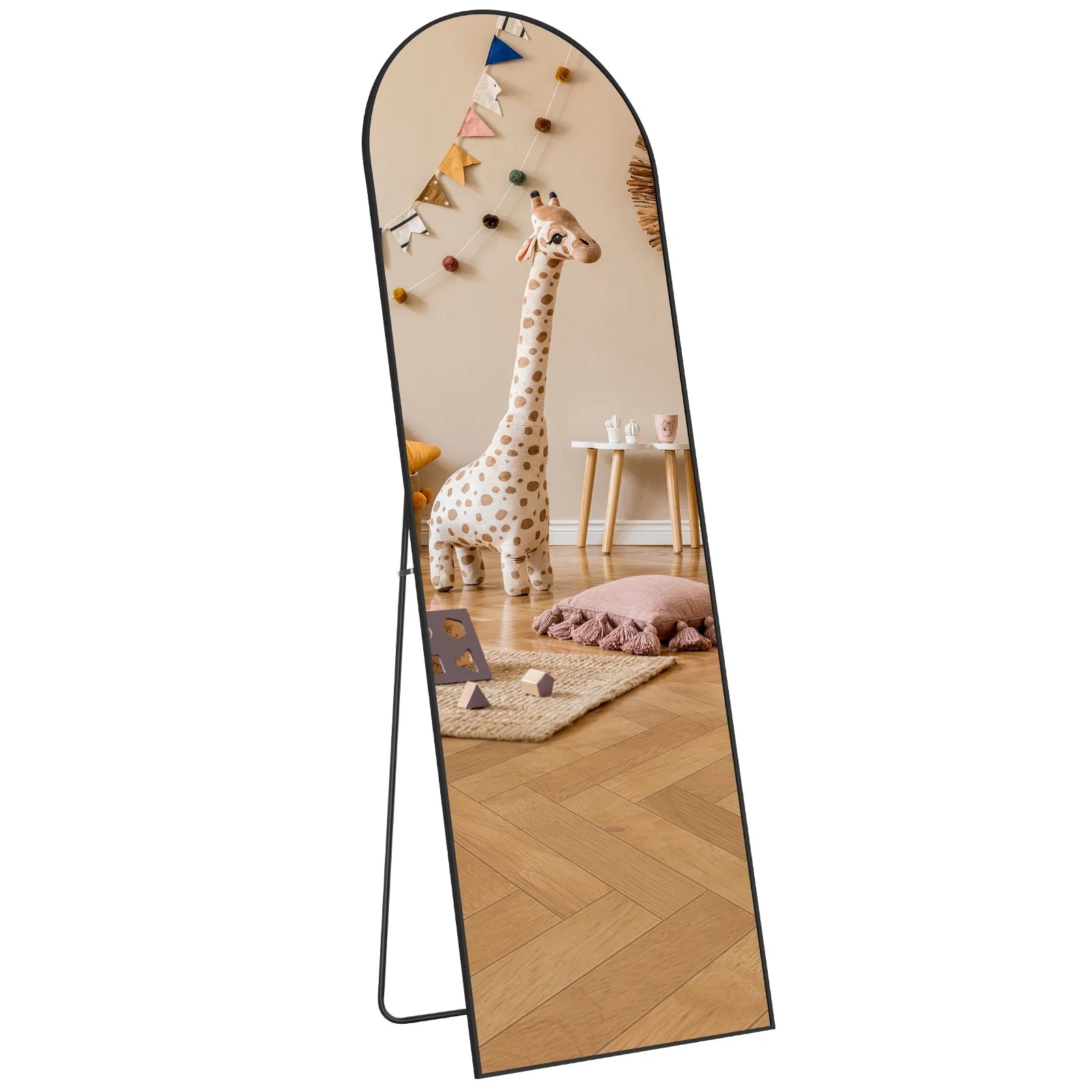 Elevate Your Space with the 64"x21" Arched Black Full Length Mirror - Stylish & Functional Floor Mirror