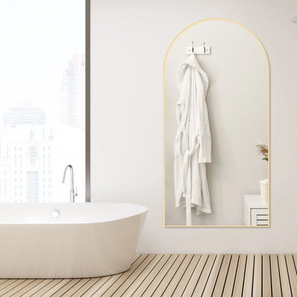 Elevate Your Space with the Elegant 71"x26" Arched Gold Full Length Mirror - Perfect for Any Room!