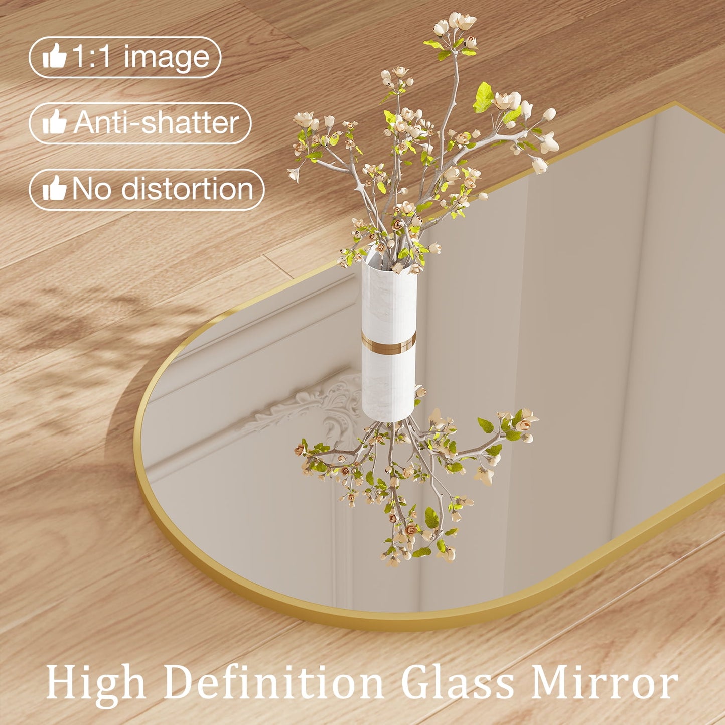 Elevate Your Space with the 20" x 30" Arched Shatterproof Bathroom Mirror - Stylish Gold Design for Modern Vanity Decor