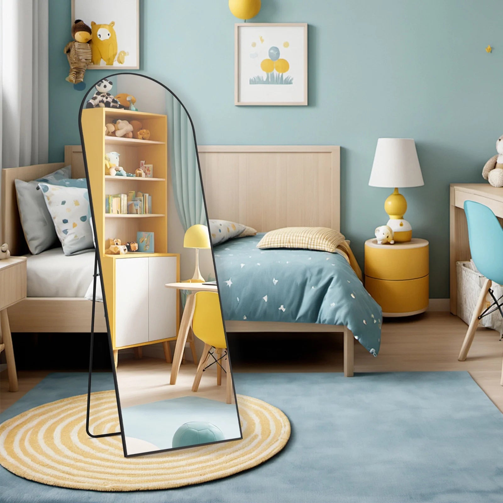 Elevate Your Space with the 64"x21" Arched Black Full Length Mirror - Stylish & Functional Floor Mirror