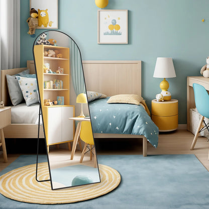 Elevate Your Space with the 64"x21" Arched Black Full Length Mirror - Stylish & Functional Floor Mirror